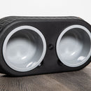 16cm x 9cm Black Plastic Raised Double Pet Bowl Feeding Station with Stand