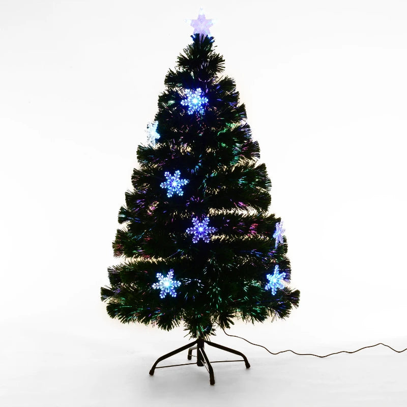 HOMCOM 4FT Green Fibre Optic Artificial Christmas Tree