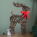 40cm Battery Operated Light up Christmas Reindeer with Red Bow & 30 Warm White LEDs