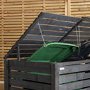 1.43m x 1.16m Outdoor Wooden Garden Double Wheelie Bin Store Storage for 2 Bins in Dark Grey