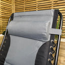 Luxury Padded Multi Position Zero Gravity Garden Relaxer Chair Lounger In Grey & Black
