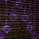 1.2m X 1.2m Light Up Heart Pin Wire Christmas Curtain Lights With 303 Rainbow LEDs