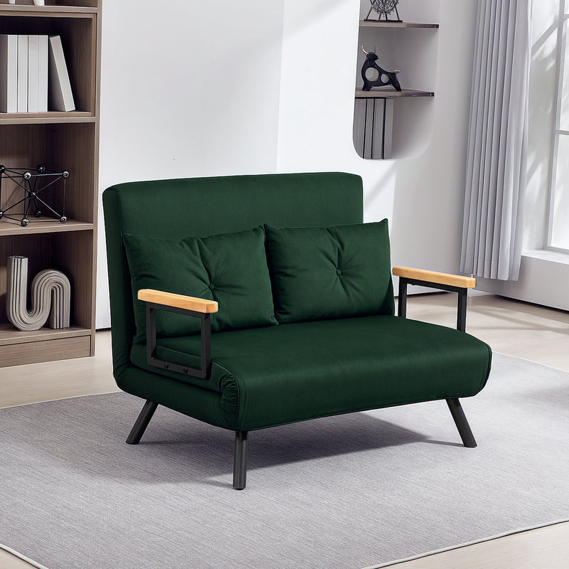 HOMCOM Click Clack 2 Seater Sofa Bed for Living Room, Guest Room
