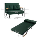HOMCOM Click Clack 2 Seater Sofa Bed for Living Room, Guest Room