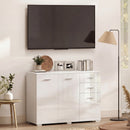 HOMCOM Modern Sideboard Kitchen Storage Cabinet, High Gloss White