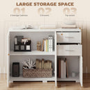 HOMCOM Modern Sideboard Kitchen Storage Cabinet, High Gloss White
