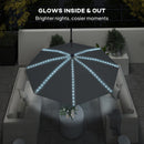 Outsunny 3(m) Garden Parasol w/ Lights, Crank Handle & Cross Base