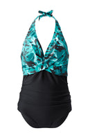 V-Neck One-Piece Swimsuit