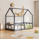 Kidkid Pine Wood House-Shaped Bed Frame