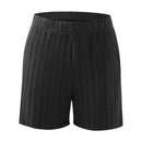 Short Sleeve Loungewear Set Ribbed Black