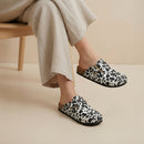 Closed-Toe Slip-On Mules Sandals - Cow Print