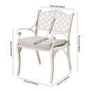 Breeins 5 Piece Cast Aluminium Garden Bistro Set With Cushions - 4 Seater Outdoor Patio Table & Chairs With Parasol Hole - Off White