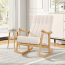 Livingandhome Tufted Velvet Lounge Rocking Chair