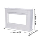 Electric Fireplace with White Wooden Mantel