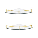 Lifeideas Gold Glass Bathroom Shelf for Corners