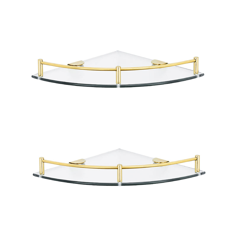Lifeideas Gold Glass Bathroom Shelf for Corners