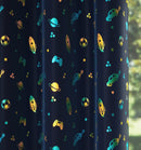 Enhanced Living Infinity Room Darkening Thermal Blue Metallic Print Kid's Eyelet Curtains - Pair