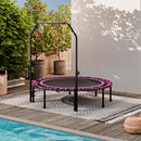 Lifeideas 48in Bungee Cords Foldable Round Trampoline with Adjustable U-Handle Bar