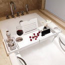 Lifeideas Rustic Expandable Bamboo Wooden Bathtub Caddy Tray