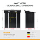 Breeins 6x4FT Outdoor Metal Garden Storage Shed