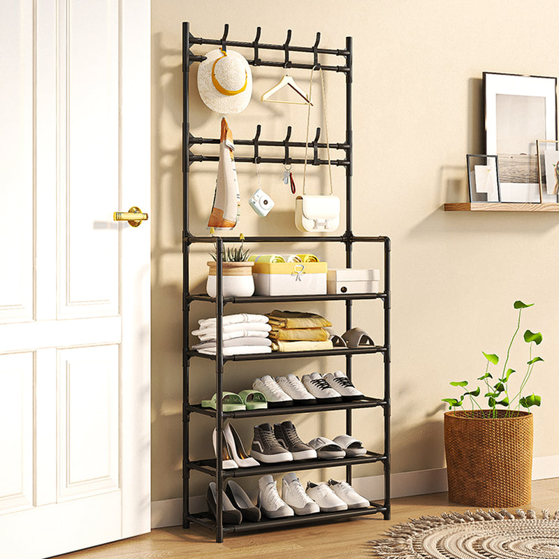 Livingandhome Entryway 5-Tier Shoe and Coat Rack