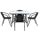 Breeins Metal Outdoor Coffee Table With 4 Rattan Chairs