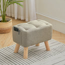 Livingandhome Upholstered Linen Footstool