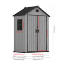 Breeins Apex Roof Garden Storage Tool Shed With Lockable Doors - Grey Wood Effect (L, XL & 2XL Sizes)