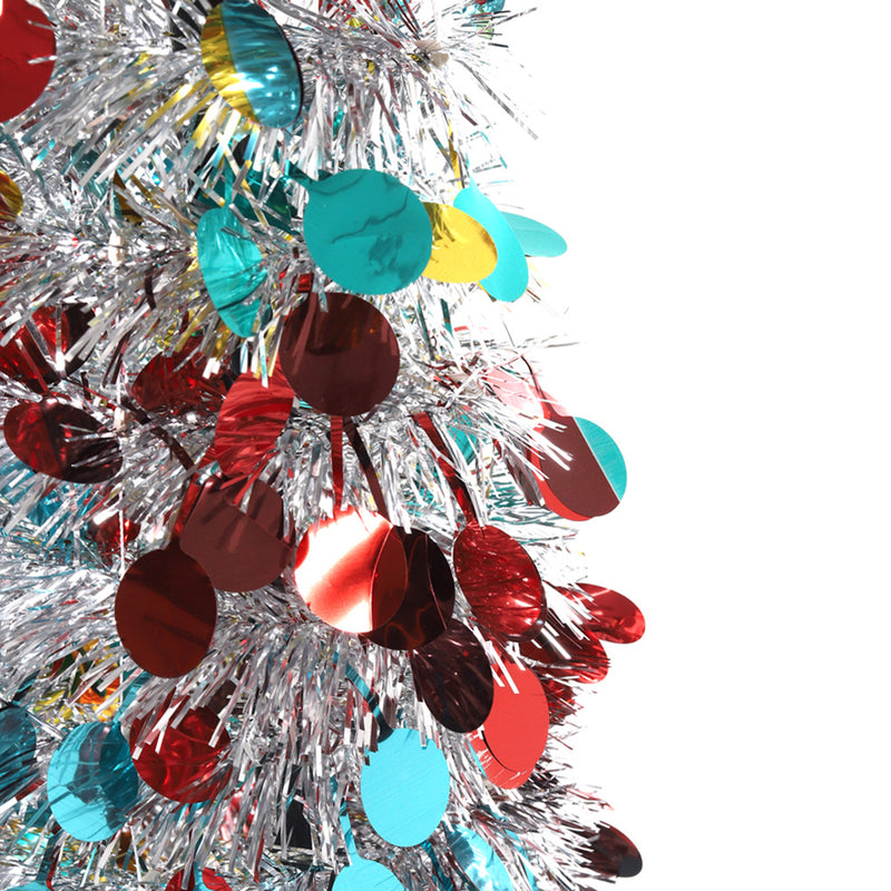 Lifeideas 150cm Multi-Colour Tinsel Christmas Tree