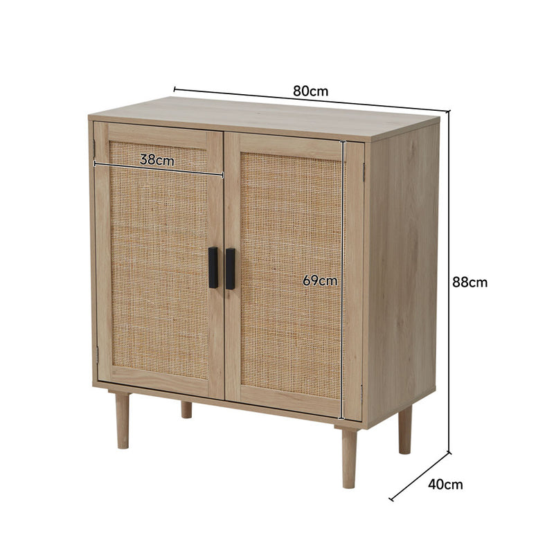 LivingandhomeDirect Rattan Sideboard with Double Doors