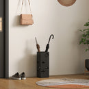 HOMCOM Decorative Umbrella Holder w/ Drip Tray 4 Hooks for Entryway Black