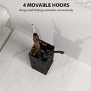 HOMCOM Decorative Umbrella Holder w/ Drip Tray 4 Hooks for Entryway Black