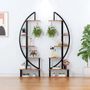 Breeins Pair of Wooden Crescent Plant Displays