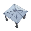 10 x 10FT Metal Frame Hardtop Patio Gazebo with Curtains