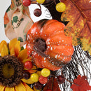 Pumpkin Bell Harvest Wreath with Warm Lights