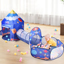 Kidkid 3 in 1 Aerospace Theme Play Tent with Play Tunnel, Ball Pit
