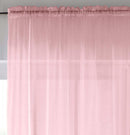 Sheer Pink Plain Woven Voile Slot Top Curtain Panel Pair