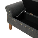 Livingandhome Linen Upholstered Storage Bench