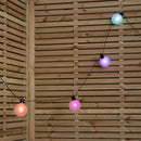 4.5m Set of 10 Frosted Ball Style Cap String Lights with Filament in Rainbow