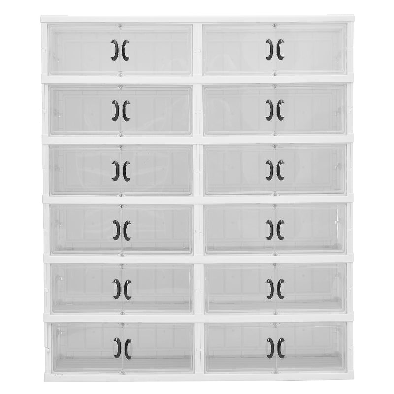 Livingandhome 6-Tier Foldable Storage Box with Magnetic Doors
