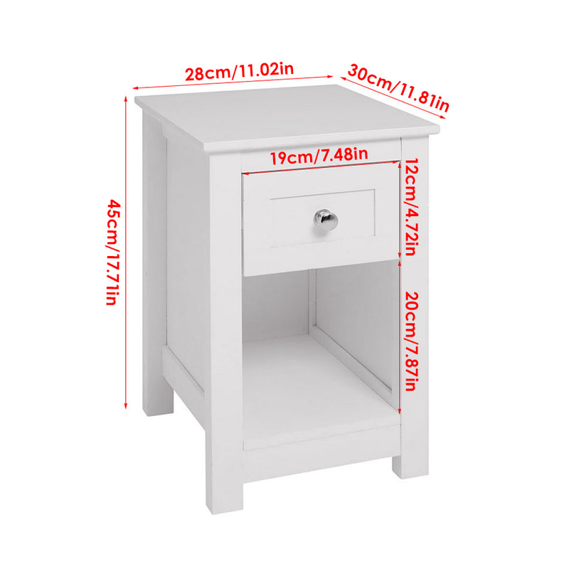 Livingandhome Modern White Side Table with Storage