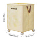 Lifeideas Beige Laundry Basket With Lockable Wheels