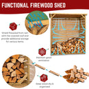 123cm x 115cm Large Wooden Outdoor Garden Patio Log Store Shed