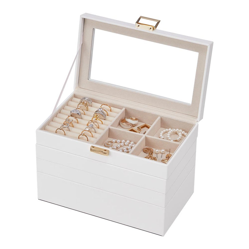 Sheonly 4-Tier Jewellery Storage Box with Transparent Lid