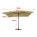 Large Square Canopy Rotating Outdoor Cantilever Parasol With Base