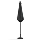 Garden Sanctuary Large Solar Powered LED Patio Umbrella for Outdoor Garden Patio with Base