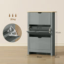 HOMCOM 18-Shoe Storage Cabinet 6 Shelves 3 Drawers Tabletop Light Grey