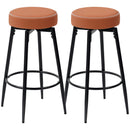 HOMCOM 360° Swivel Bar Stools Set of 2, PU Leather Barstools with Footrest
