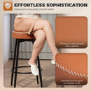 HOMCOM 360° Swivel Bar Stools Set of 2, PU Leather Barstools with Footrest