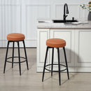 HOMCOM 360° Swivel Bar Stools Set of 2, PU Leather Barstools with Footrest